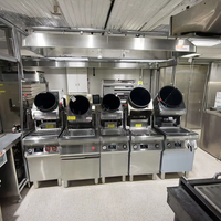 Mesin Masak Otomatis Robot Tiga Kepala Semikron 110V/220V Gas Alam Robot Dapur Peralatan Dapur Komersial