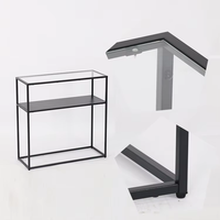 Table console en métal, console en acier avec étagères ouvertes, table de salon moderne pour l'entrée, rangement et décoration