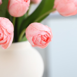 Ramo de Tulipanes Artificiales, Flores de Seda Rosa con Tacto Natural, Decoración para Bodas y Hogar - Product Image 4