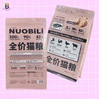 Sacs à fond plat avec soufflet personnalisés Doypack 1 kg 1,5 kg 2,5 kg 5 lb 10 lb 15 lb pour l'emballage des aliments pour animaux de compagnie
