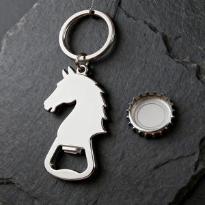 Promocional <span class=keywords><strong>de</strong></span> acero inoxidable único caballo abrebotellas llaveros a granel oro plata cobre plateado moda barras utilidad llaveros - Product Image 2