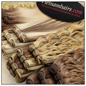Extensions de cheveux humains vierges Genius vietnamiennes à double trame, cheveux Remy de qualité supérieure, pointes épaisses, texture lisse et soyeuse - Product Image 1
