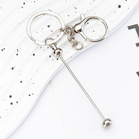 2025 Zinken Lasergegraveerde Luxe Sleutelhangers Haakjes Meisjes Cadeau DIY Sleutelhanger Beadable Sleutelhanger Sieraden maken kralen