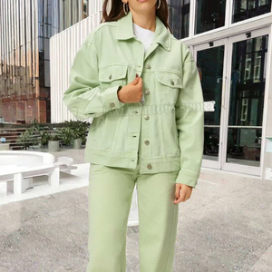 JAC228 D2238 Blusa de Manga Larga para Mujer, de Algodón Sólido, Transpirable, con Botones de Cuerno, Cuello Redondo, Holgada, Informal y Cómoda - Product Image 3