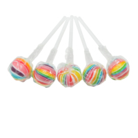 Hot Sale Rainbow Color Hard Candy Mini Small Lollipop Fruit Flavor Sugar Sweet Candy