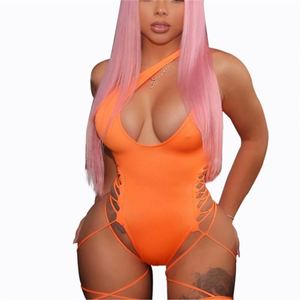 Maillots de bain pour femmes Maillot de bain néon à jarretelles latérales Maillot de bain <span class=keywords><strong>Tanga</strong></span> Maillot de bain pour femmes Bather One Piece Monokini Bikinis S0047-01 - Product Image 2