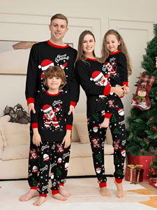 2025 famille noël pyjamas ensemble bébé garçon fille maman papa imprimer rouge vert rayure père noël manches longues noël pyjamas - Product Image 6