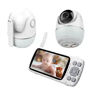 高清无线5英寸显示屏55度镜头双向音频哭声双模婴儿监视器摄像头