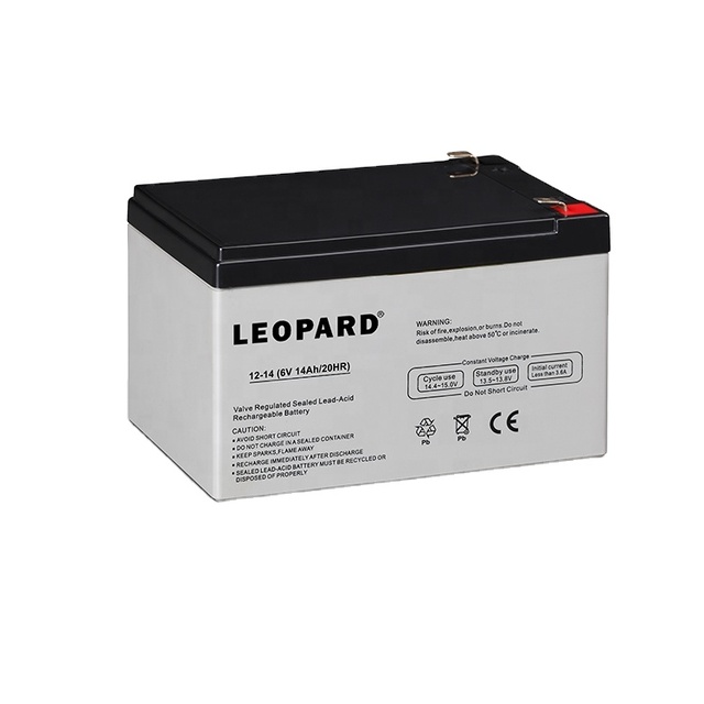 12 V Vrla 12v 14ah Rechargeable 20hr AGM UPS Deep Cycle Sealed Lead Acid Battery for Solar Emergency Lighting System
