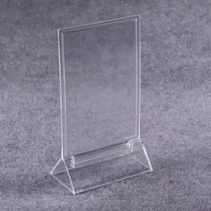 High Quality Triangle Table Top A3 A4 A5 A6 Insert Plastic Acrylic Sign Holder For Restaurant