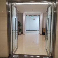 Porte en verre à ressort à plancher ouvert pour magasins et commerces, antivol, pour KFC et hôtels, porte coulissante à axe, en alliage d'aluminium, à rebondissement
