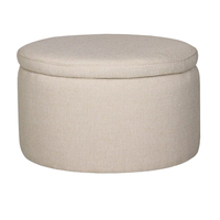Madison Modern Fabric Round Lift Top Aufbewahrung stablett Ottoman Pouf 19.7W Marshmallow Hocker Ottomane