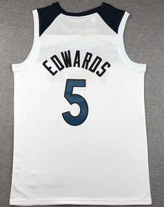 Мужская баскетбольная футболка Minnesota 5 Anthony Edwards, новый сезон 2025, с вышивкой, оптом, хит продаж, готова к отправке - Product Image 3