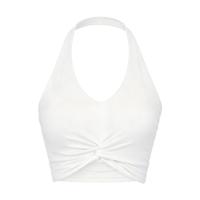 Soutien-gorge de sport pour femme, style licou, torsadé à l'avant, ultra-doux, extensible dans les 4 sens, sensation seconde peau, débardeur sculptant pour le yoga, le Pilates, la gym et le sport quotidien