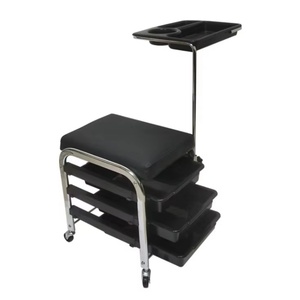 Wss S Modern Pedicure Stool Chair Rolling Storage Tray Cart Fashion Leather <b>Salon</b> <b>Furniture</b> Hair <b>Salon</b> Manicure Station Living - Product Image 1