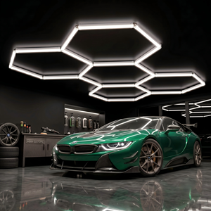 Lampes LED de garage super lumineuses 100LM/W, panneau hexagonal en forme de nid d'abeille, lampe LED pour le detailing automobile, atelier - Product Image 1