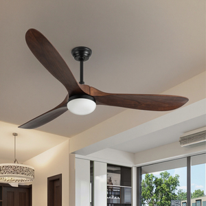 52-inch DC Inverter điều khiển từ xa đèn chùm quạt trần ánh sáng 3 lưỡi gỗ đồng kết thúc dễ dàng điện hộp kim loại - Product Image 5