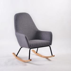 European Luxury High Back Rocking Chair Stylish Cozy <b>Padded</b> Fabric <b>for</b> Home Office Modern Design <b>for</b> Living Room <b>Furniture</b> - Product Image 3