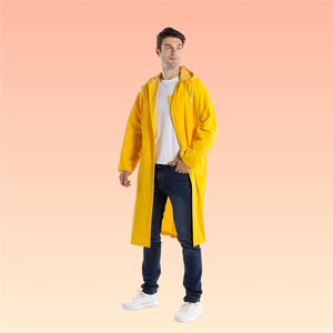 PVC amarelo Full Body longo Trench Coat estilo <span class=keywords><strong>Raincoat</strong></span> para adultos impermeável reutilizável para exterior - Product Image 3