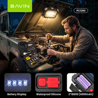 BAVIN PC1260 Lampe de camping 3-en-1, batterie solaire 4000mAh, boîte à outils multifonctionnelle, lanterne LED 450LM, batterie externe