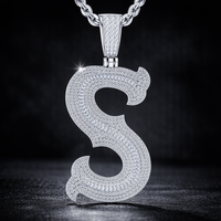 Collier Pendentif Lettre X en Moissanite VVS, Argent 925 Plaqué Platine, Personnalisable avec Nom, Bijoux Hip Hop, Vente en Gros Usine 2026