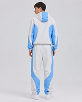 Ensemble de survêtement coupe-vent personnalisé MENGTU avec veste à capuche zippée et pantalon de jogging en nylon