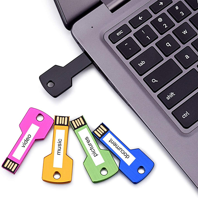 Super Thin Key Shape Usb Flash Drive 3.0 2GB 4GB Wholesale Flash Memory Metal USB Key Thumb Stick 16GB 8GB Pendrive Usb Key