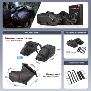 Sacoche de moto Rhinowalk, paire de sacs robustes pour selle de moto, sacoche de selle pour bagages de moto, tourisme et aventure - Product Image 5