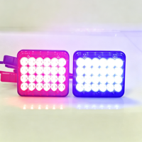 Feu de signalisation LED stroboscopique 24W, carré, rouge et bleu, lampe de balise d'urgence, boîtier ABS, lumière de sécurité clignotante pour chariot élévateur, VTT, moto