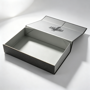 Scatola Regalo Magnetica Personalizzata in Cartone Rigido Nero con Manica Goffrata in Lamina d'Oro per Candele, Cornici Fotografiche, Scatola Master - Product Image 1