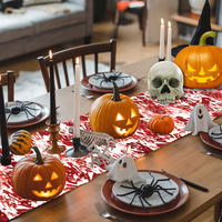 Nouvelle nappe décorative d'Halloween en tissu, chemin de table sanglant, set de table effrayant pour le camping en plein air et la décoration de fête