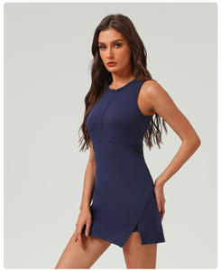 Großhandel Custom One Piece Reiß verschluss Yoga Rock Wear Gym Workout Fitness Golf Tennis Rock für Frauen - Product Image 5