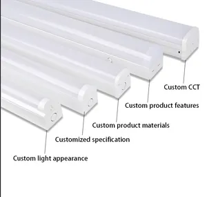 Muestra gratis OEM/ODM lámpara personalizada LED luz personalizada Pc Body Warehouse Office Smd2835 LED Tubos Led personalizable BattenLight