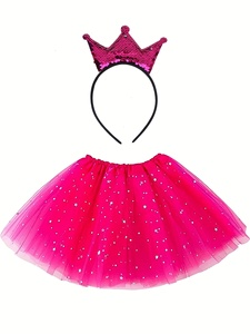 Fluffy Sparkly Star <span class=keywords><strong>Tutu</strong></span> para niñas Falda Favor de fiesta de cumpleaños - Product Image 6