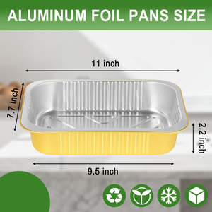 Golden Food Takeout Aluminum Foil <b>Container</b> Restaurant <b>Refrigerated</b> Packing Foil Lunch Box - Product Image 4