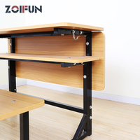 Table d'école double en bois ZOIFUN personnalisée pour projets gouvernementaux au Moyen-Orient