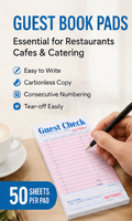 Libretas de visitas personalizadas duraderas, impresas por ambos lados, con hojas numeradas sin carbón, papel estucado para restaurantes y cafeterías