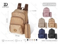 Zaino da donna con astuccio, borsa da scuola in tela, chiusura con cerniera di media capacità, tracolla - Product Image 1