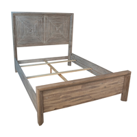 Antiker Stil Massivholz Holz Plattform Bett rahmen Queen King mit Kopfteil