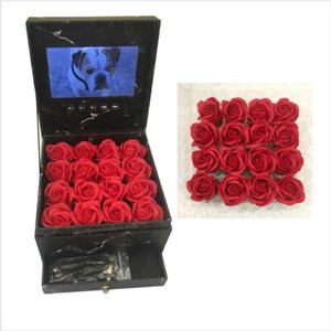 Roses préservées dans un tiroir, boîte vidéo pour la fête des mères, boîte-cadeau vidéo Lcd, lecteur vidéo 7 pouces, boîte vidéo en marbre avec Roses - Product Image 4