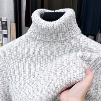 Nouveau Pull Col Roulé Homme en Mélange de Laine Brossée Tricoté Épais et Chaud, Lavable en Machine, Collection Automne/Hiver 2026 - Vente en Gros de Vêtements