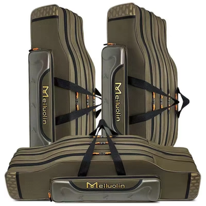 Sac à dos de pêche multifonctionnel vert imperméable avec grande capacité, sac à équipement résistant à l'usure pour le rangement des cannes à pêche et des cannes à pêche en mer - Product Image 1