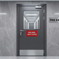 Portes coupe-feu commerciales durables pour bâtiments industriels, certifiées résistance au feu, portes d'entrée de sécurité en acier pour entrepôts, bureaux et sorties