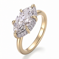 Bague de fiançailles ovale en or avec diamant de laboratoire certifié IGI, bijoux de mariage pour femmes