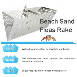 Tamis de sable de <span class=keywords><strong>plage</strong></span> en acier au carbone Dents de sable de <span class=keywords><strong>plage</strong></span> en acier Râteau à <span class=keywords><strong>puces</strong></span> de <span class=keywords><strong>plage</strong></span> amovible large - Product Image 5