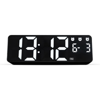 Réveil numérique contrôlé par la voix, horloge de chevet à LED, calendrier de température, bureau, chambre à coucher, bureau