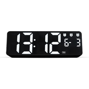 Réveil numérique contrôlé par la voix, horloge de chevet à LED, calendrier de température, bureau, chambre à coucher, bureau - Product Image 1