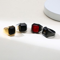 Bague homme en acier inoxydable naturel personnalisé