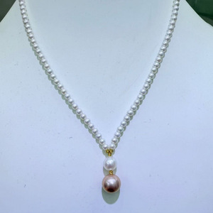 Collier de perles d'eau douce haut de gamme Zhuji, perles de 3-4 mm, perles de 8 mm + 11-12 mm, perles violettes, design unique - Product Image 4