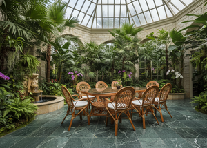 ชุดโต๊ะรับประทานอาหารหวาย JAVA งานแฮนด์เมด ขายดี ดีไซน์ทันสมัย โต๊ะยาว เฟอร์นิเจอร์สำหรับบ้าน วิลล่า โรงแรม คุณภาพพรีเมียม - Product Image 3